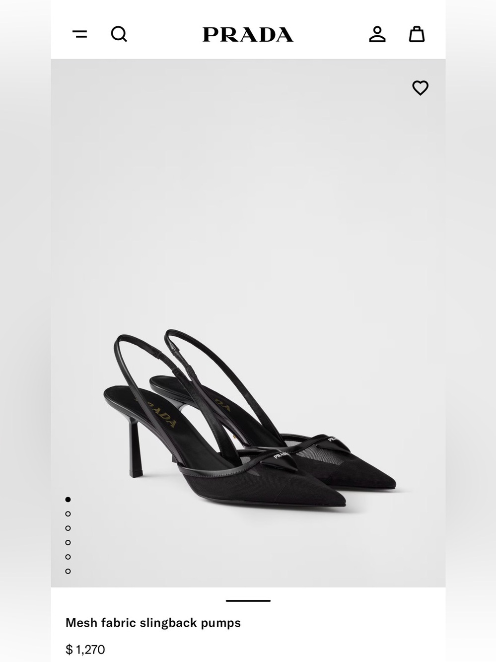Prada Mesh fabric slingback pumps 40